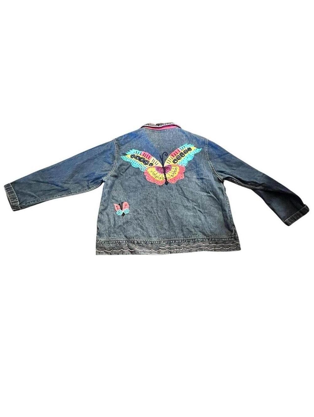 Butterfly Vintage 80’s Beaded Denim Jacket